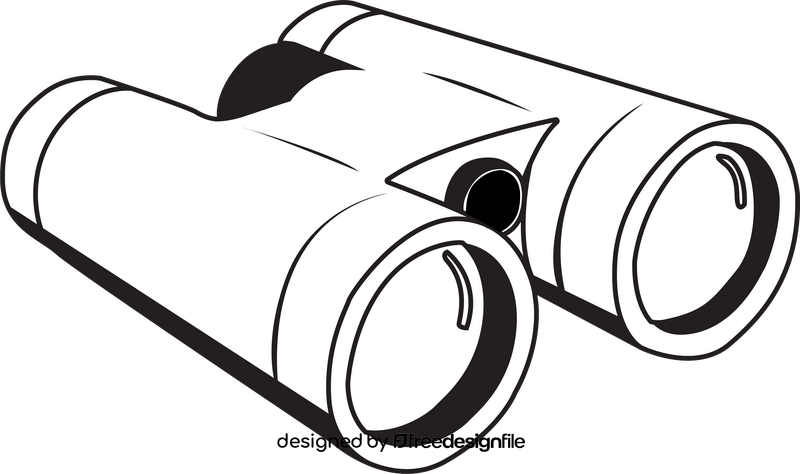 Birding binoculars drawing black and white clipart