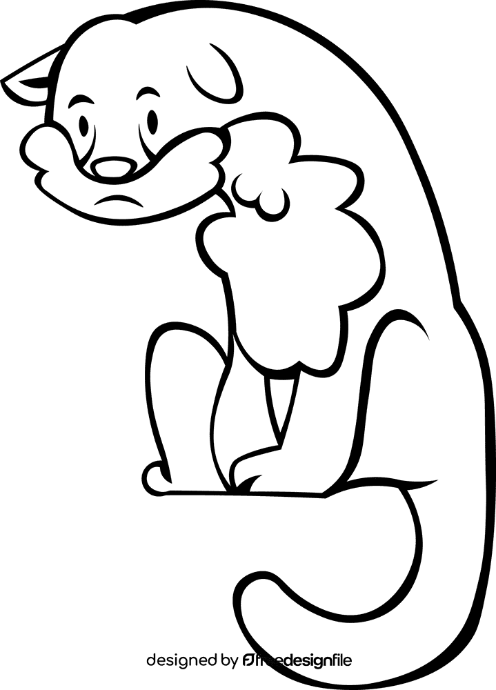 Ferret black and white clipart