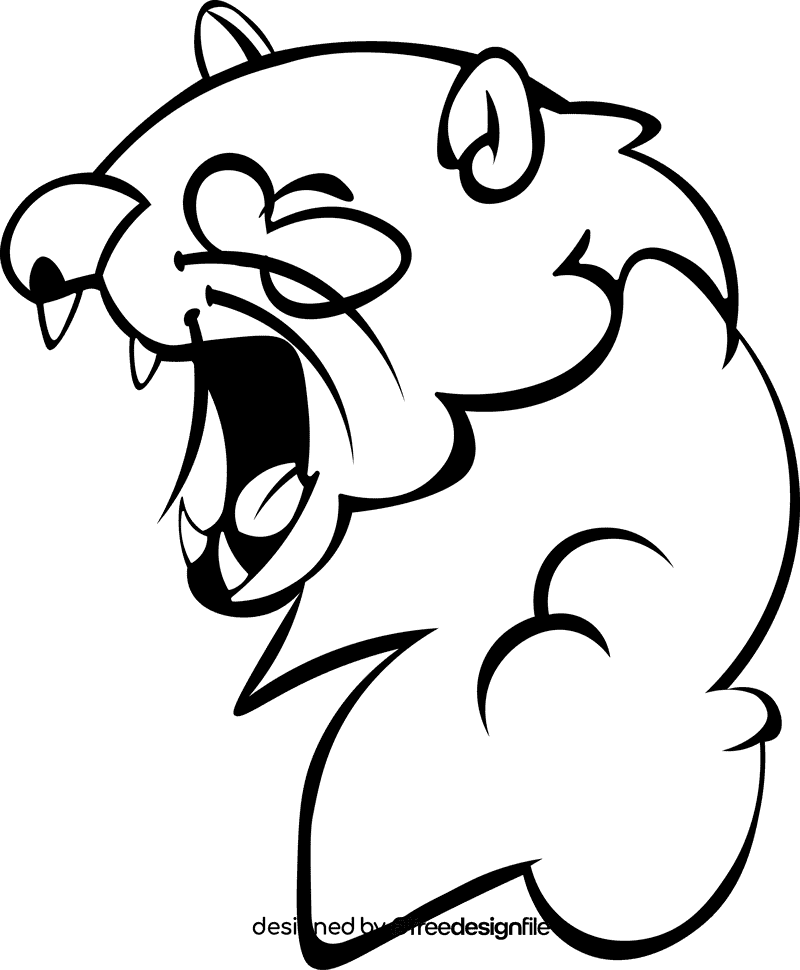 Ferret Head black and white clipart