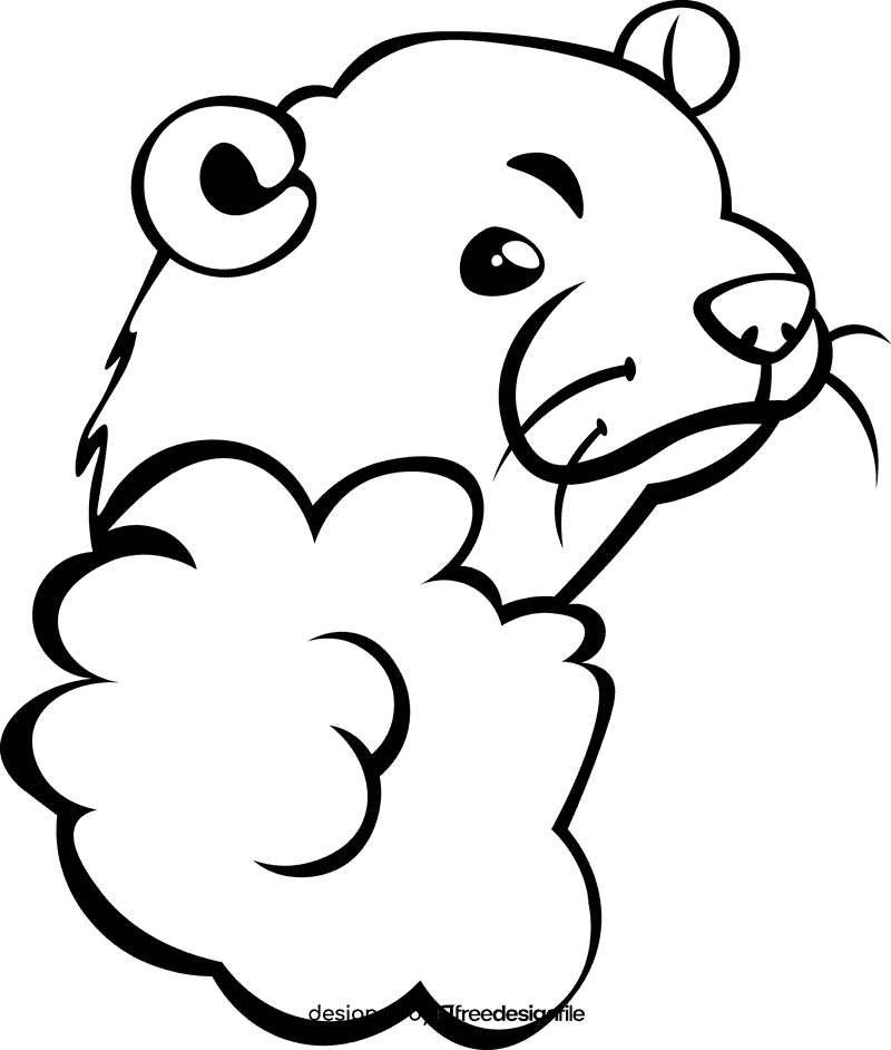 Ferret black and white clipart