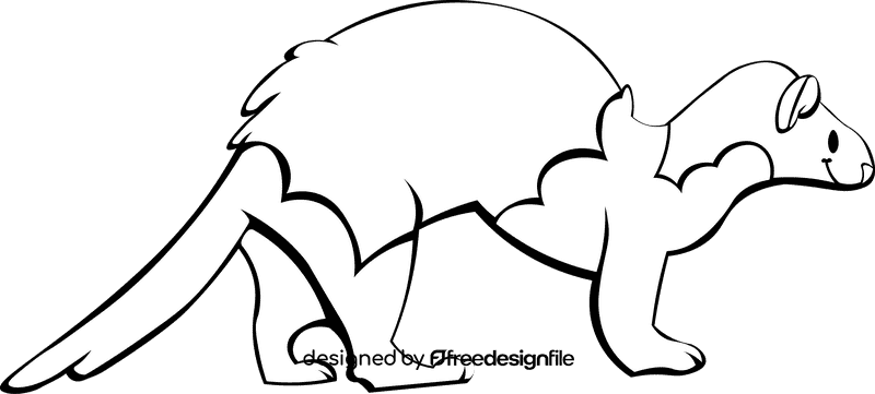Ferret black and white clipart