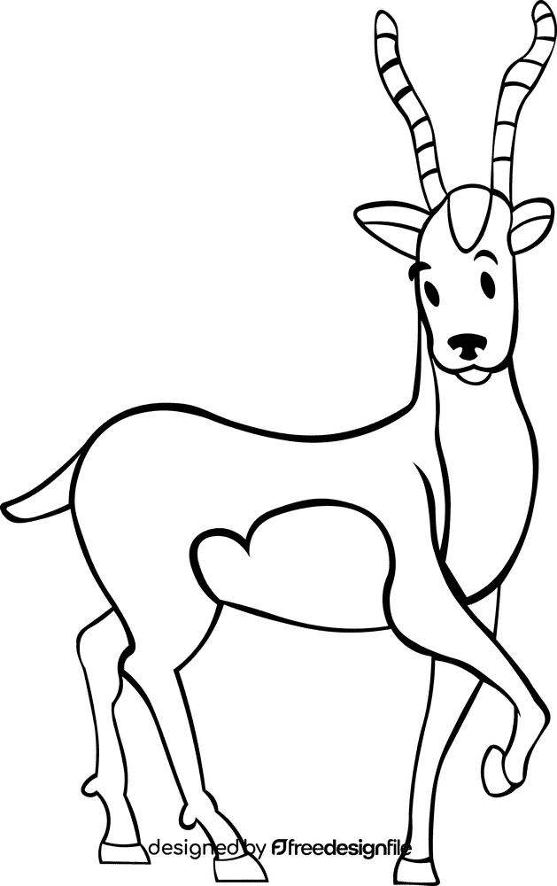 Gazelle black and white clipart