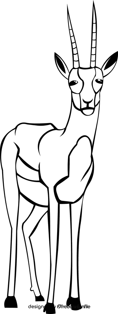 Gazelle black and white clipart