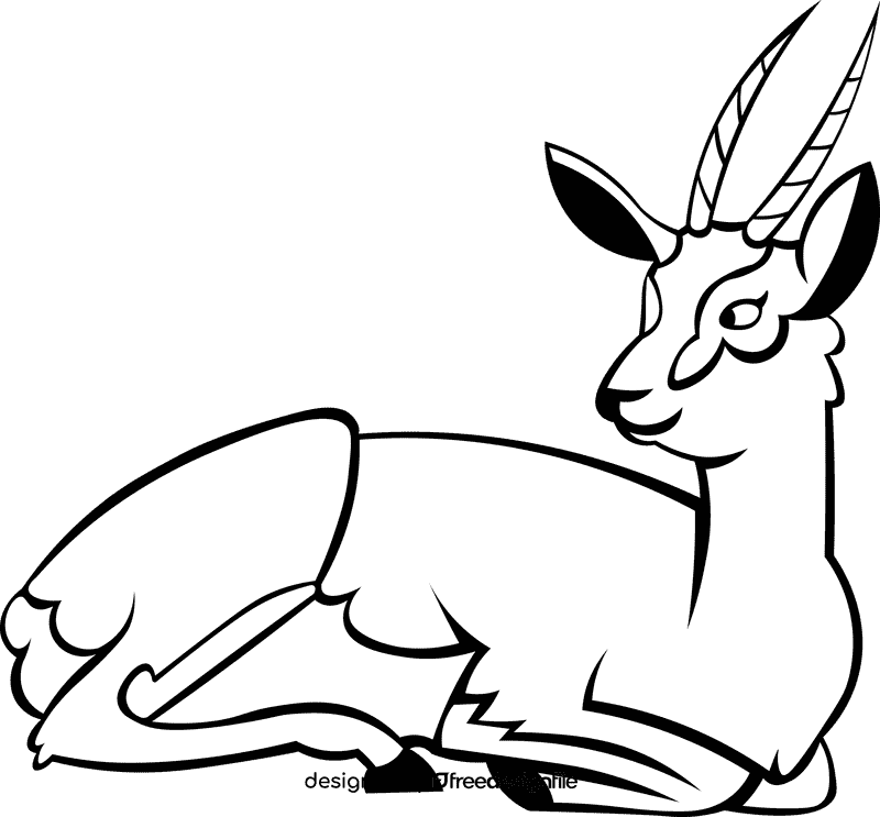 Gazelle black and white clipart