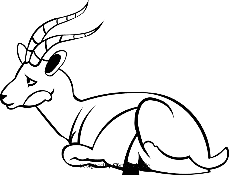 Gazelle black and white clipart