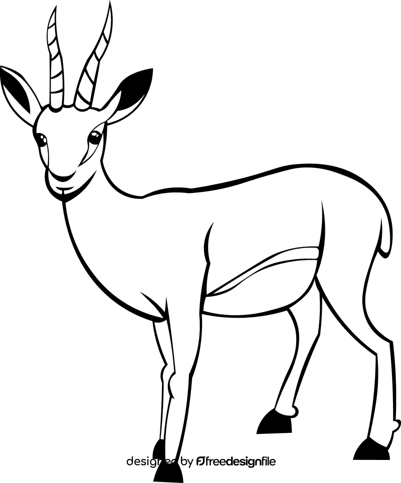 Gazelle Side black and white clipart