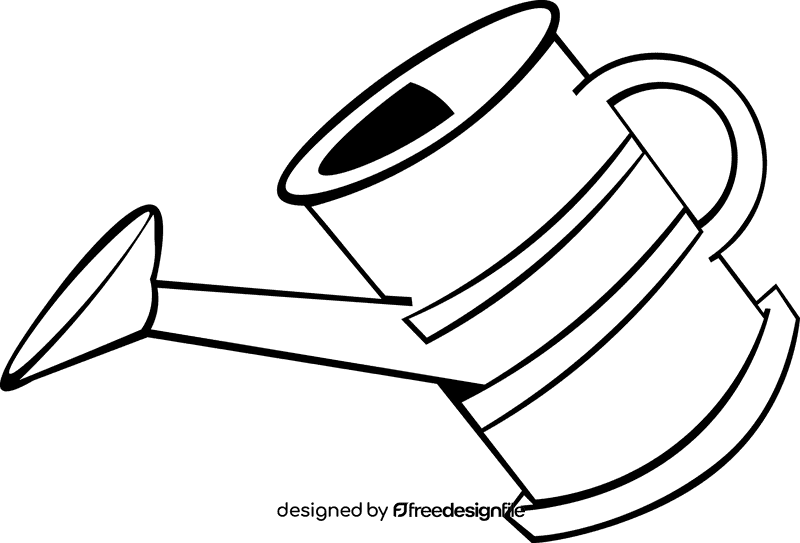 Watering Can Green Yellow black and white clipart
