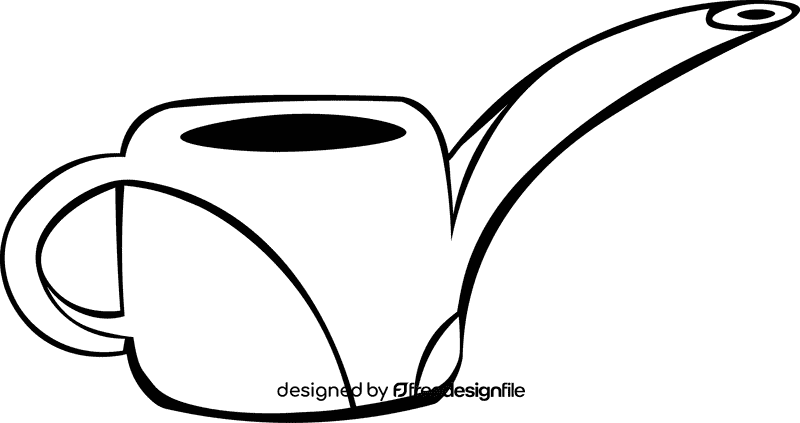Watering Can Orange Red black and white clipart
