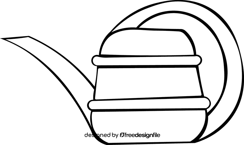 Watering Can Orange Yellow black and white clipart