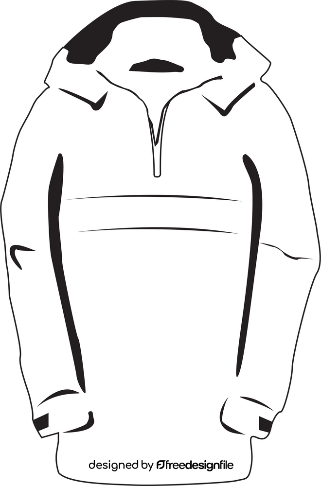 Jacket drawing black and white clipart