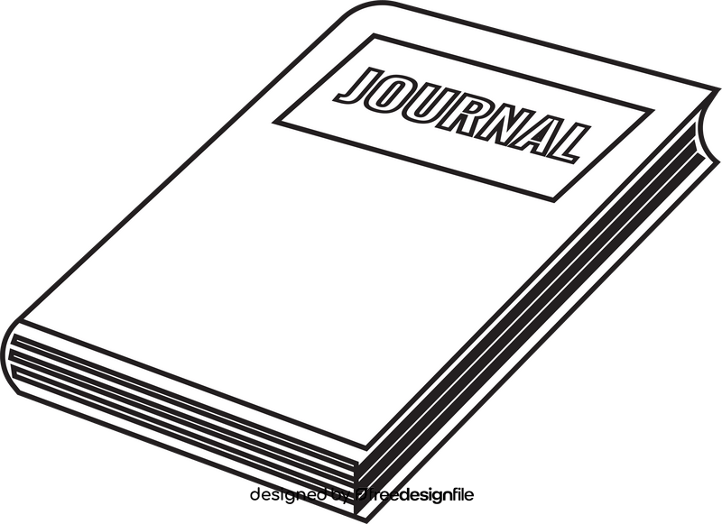 Journal drawing black and white clipart
