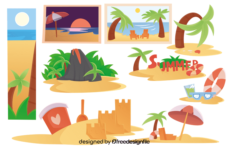 Beach scene vector