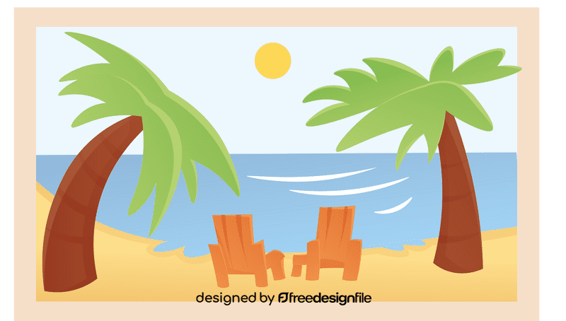 Beach scene clipart