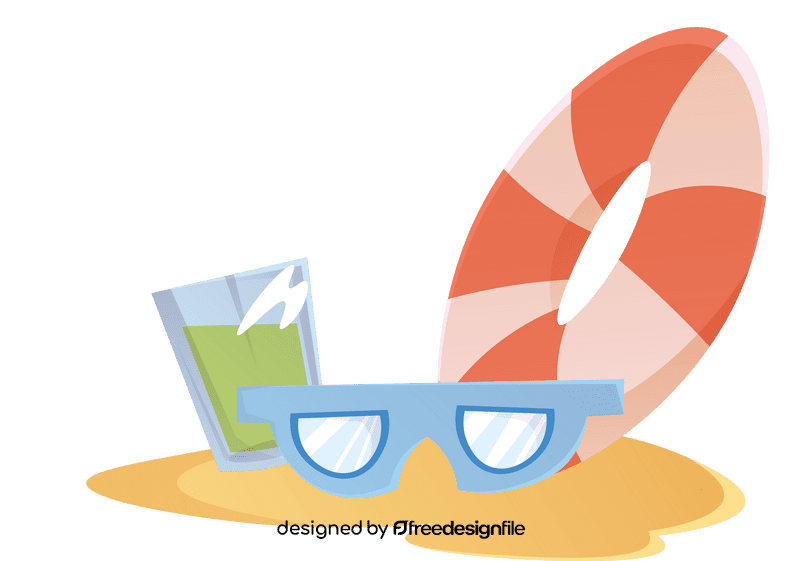 Beach scene clipart