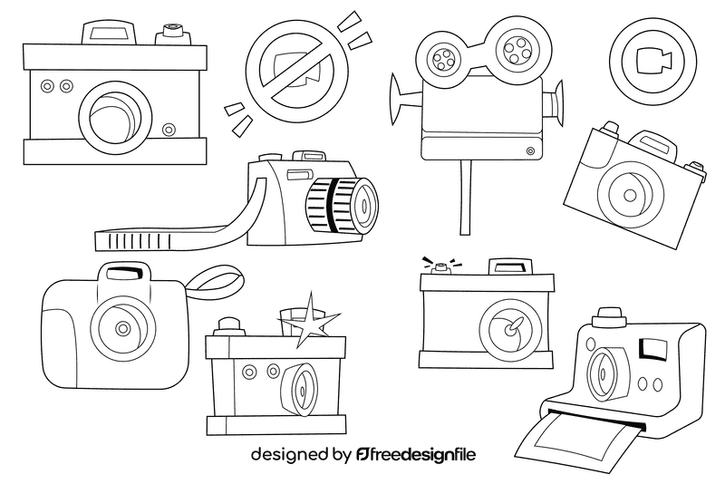 Camera black and white vector