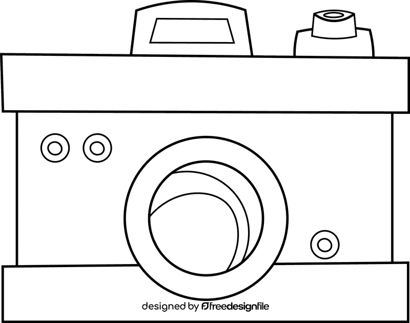 Camera black and white clipart
