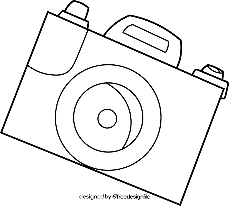 Camera black and white clipart