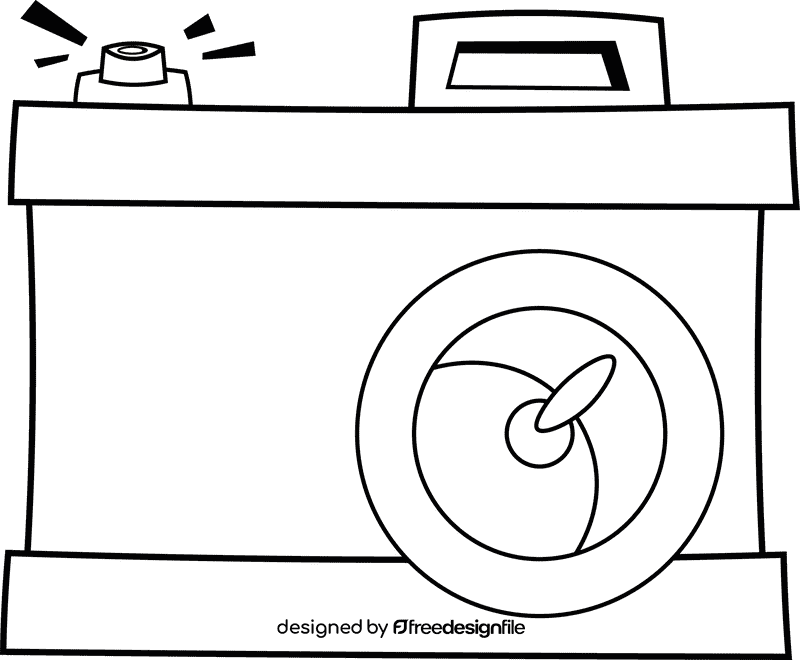 Camera black and white clipart