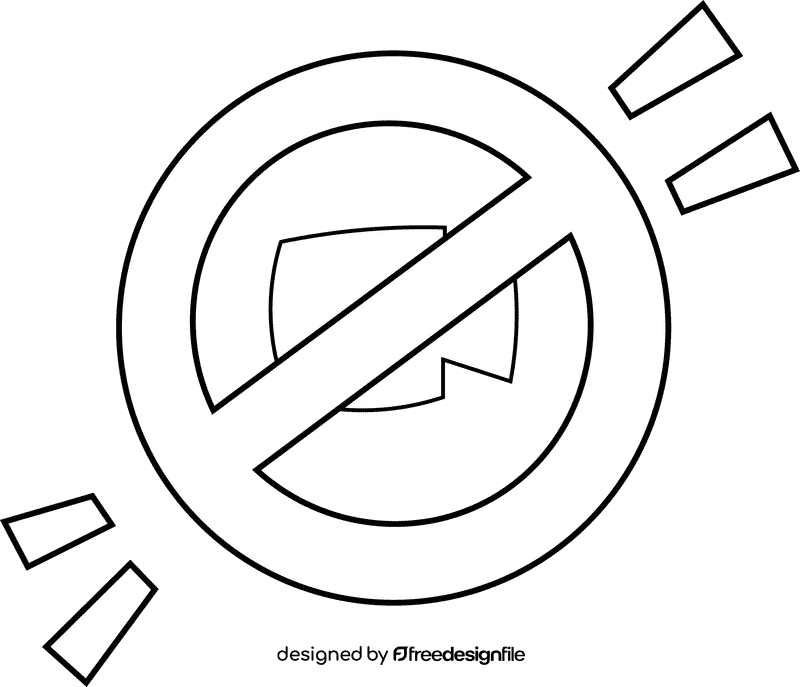 Camera Ban black and white clipart