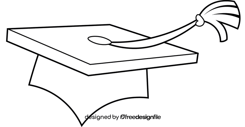 Graduation Cap black and white clipart
