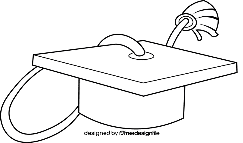 Graduation Cap black and white clipart