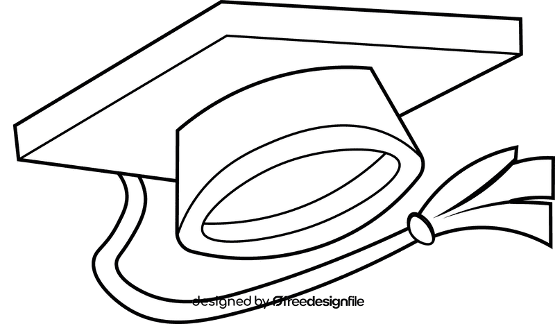Graduation Cap black and white clipart