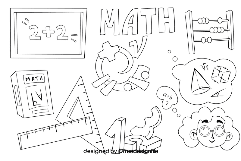 Math black and white vector