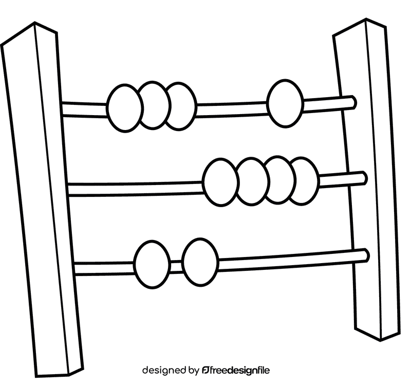 Math Abacus black and white clipart