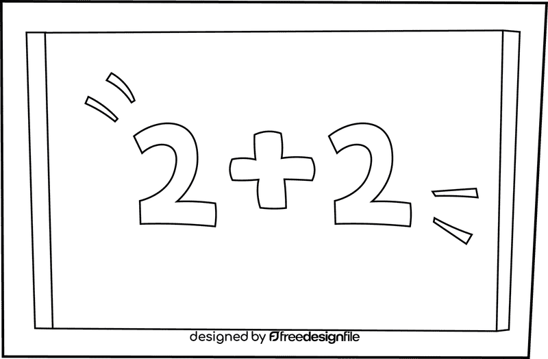 Math Blackboard black and white clipart