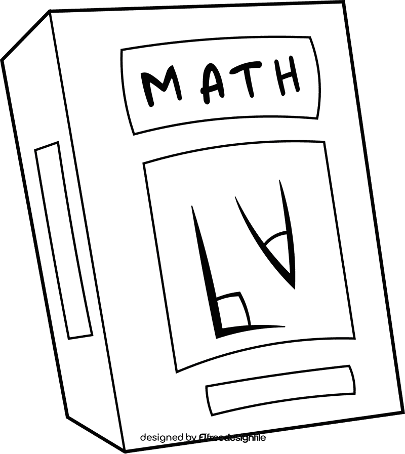 Math Book black and white clipart