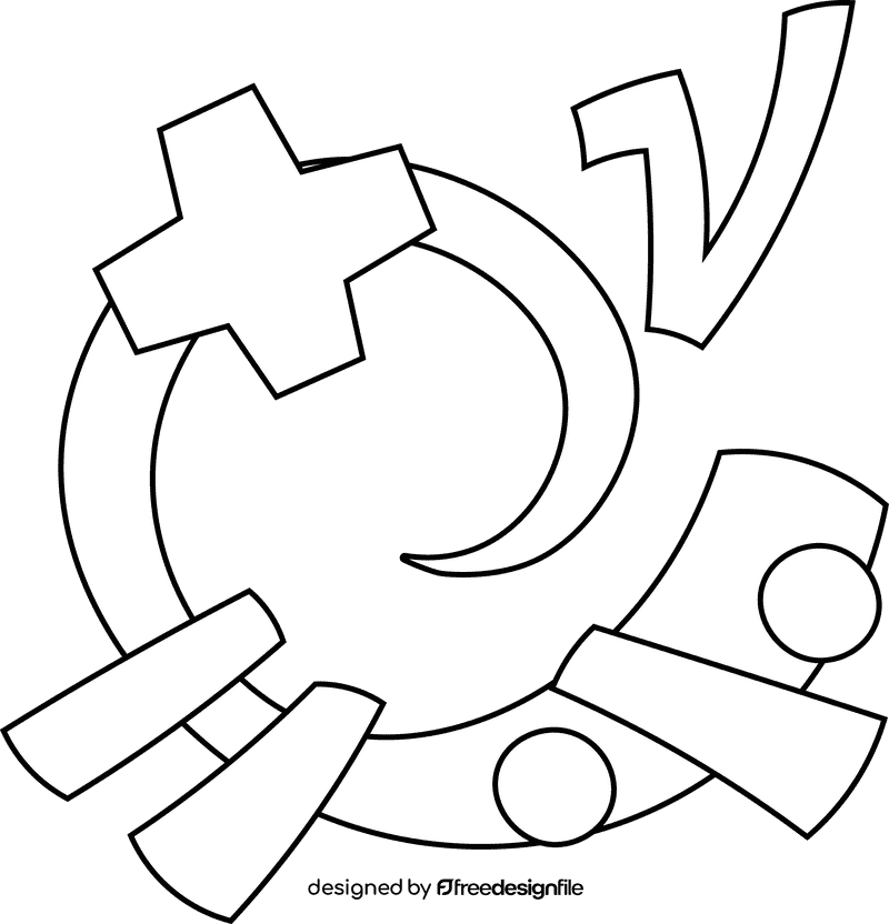 Math black and white clipart