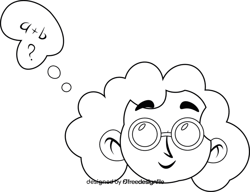 Math Mathematician black and white clipart
