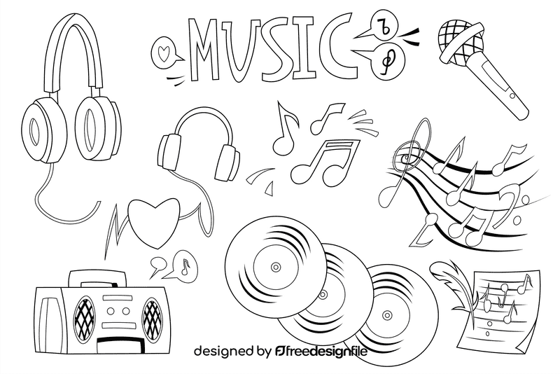 Music black and white vector