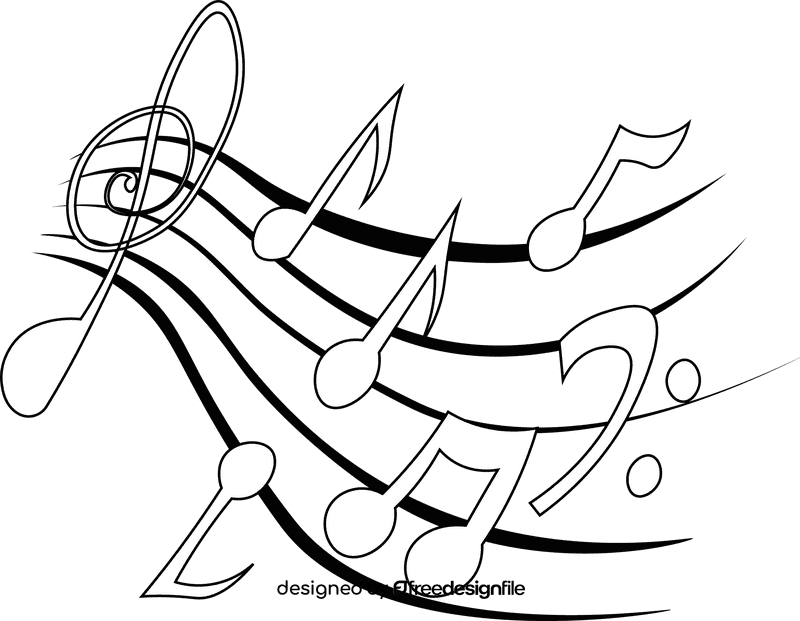 Music Notes black and white clipart