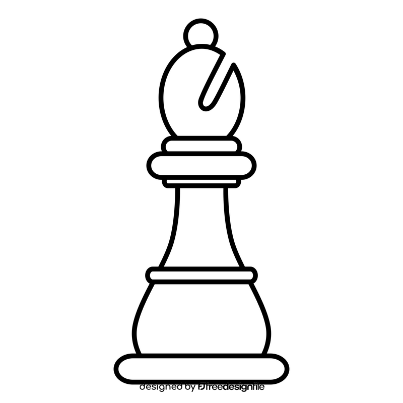 Chess bishop drawing black and white clipart