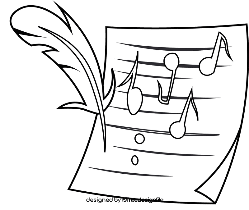 Music Notes black and white clipart