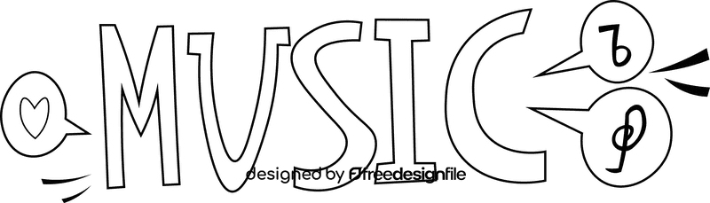 Music Tittle black and white clipart