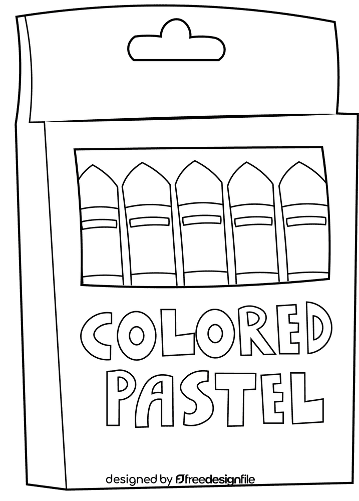 Pastel crayon Set black and white clipart
