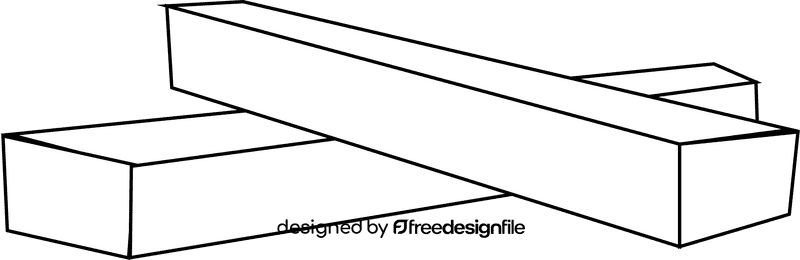 Pastel crayon Square black and white clipart