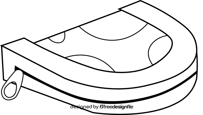Pencil case black and white clipart