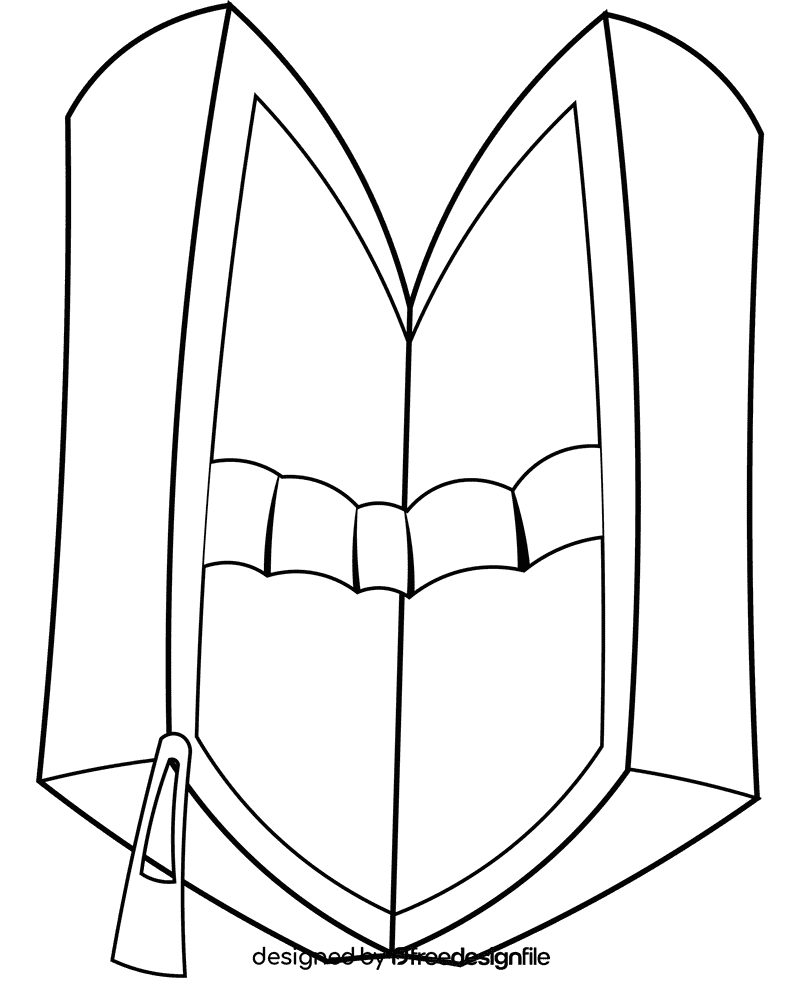 Pencil case black and white clipart