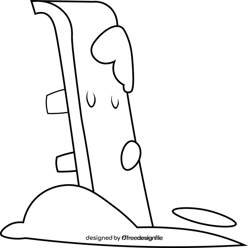 Snowboarding Snowboard black and white clipart