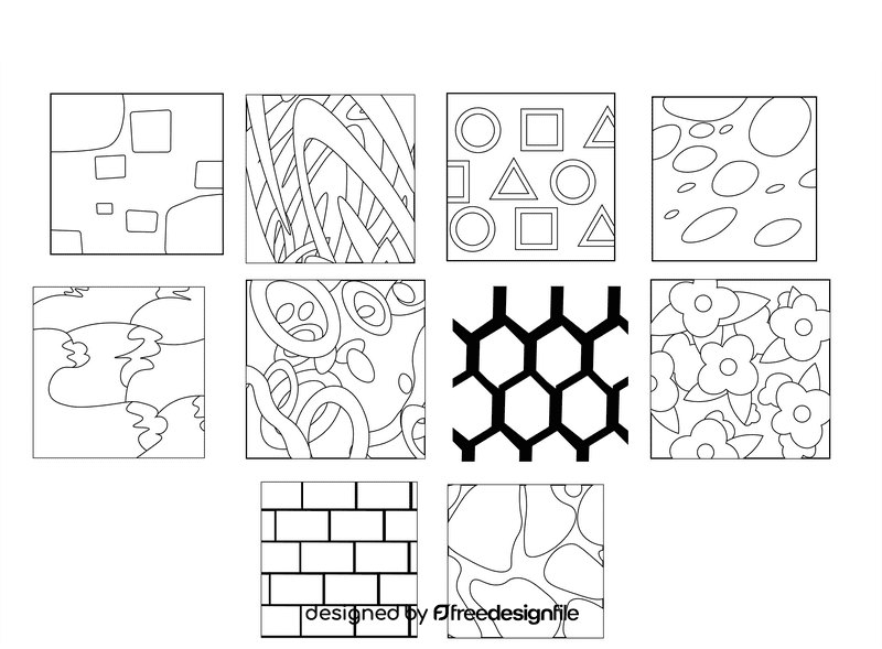Texture set black and white vector