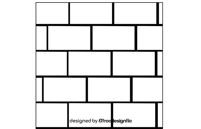 Texture Brick Wall black and white clipart