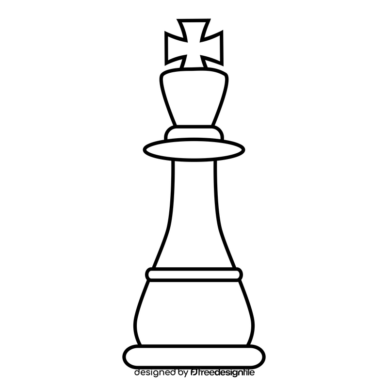 Chess king drawing black and white clipart