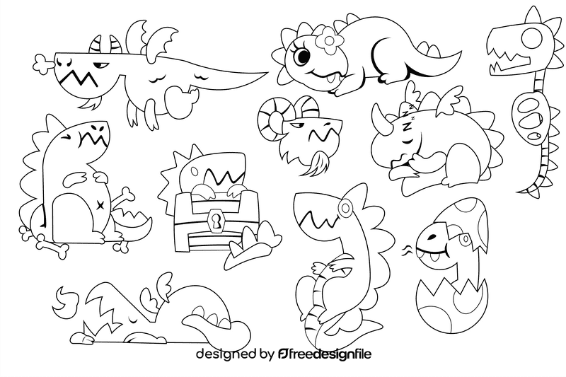 Dragon black and white vector
