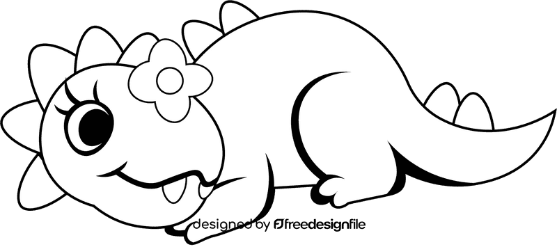 Dragon Baby black and white clipart