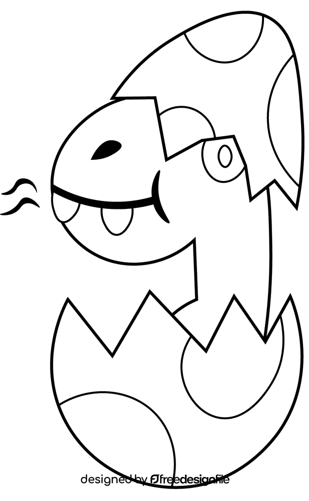 Dragon Egg black and white clipart