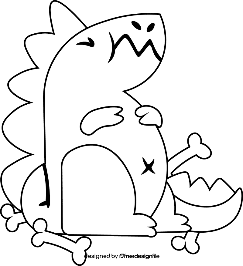 Dragon Well Fed black and white clipart