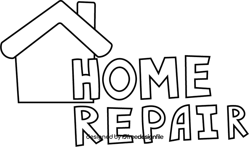 Handyman Home Repiar black and white clipart